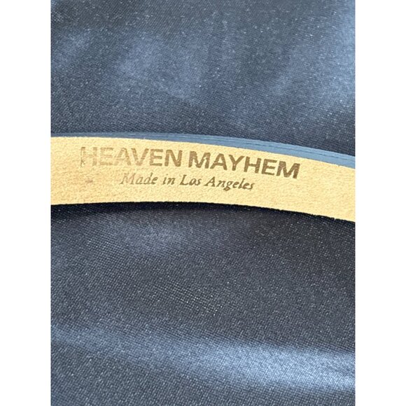 Heaven Mayhem Capsule Belt in Black & Gold Small New Womens Skinny Buckle - Picture 5 of 10